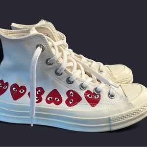 Comme Des Garçons Play x Converse Chuck 70 Hi Multi Hearts Sneakers Size M6 W8